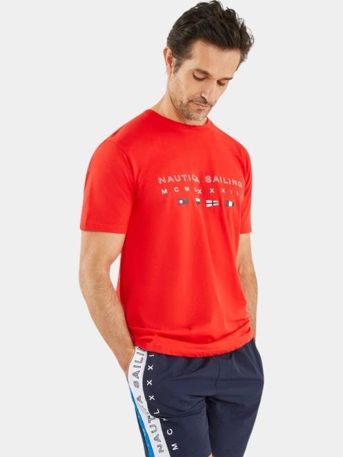 Nautica Nomos T-Shirt férfi rövid ujjú póló piros színben 2