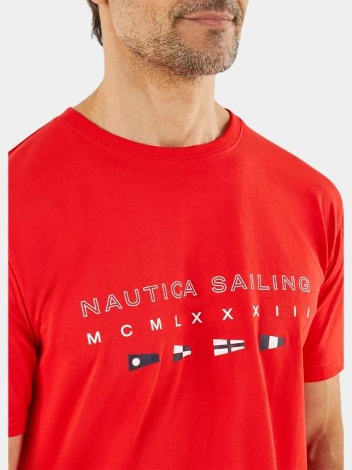 Nautica Nomos T-Shirt férfi rövid ujjú póló piros színben 4