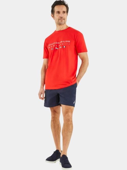 Nautica Nomos T-Shirt férfi rövid ujjú póló piros színben 5