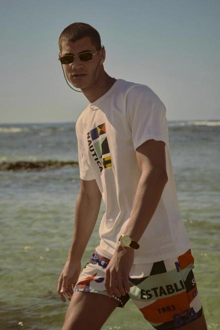 Nautica Joachim T-Shirt férfi rövid ujjú póló fehér színben 6