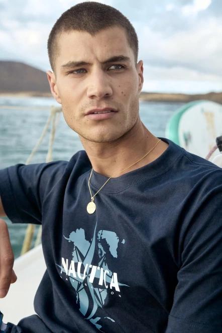 Nautica Tomi T-Shirt férfi rövid ujjú póló sötétkék színben 8
