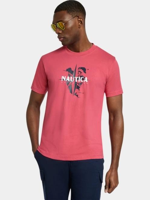 Nautica Tomi T-Shirt férfi rövid ujjú póló rózsaszín színben 2