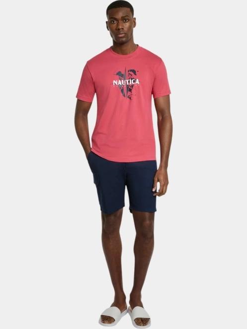 Nautica Tomi T-Shirt férfi rövid ujjú póló rózsaszín színben 4