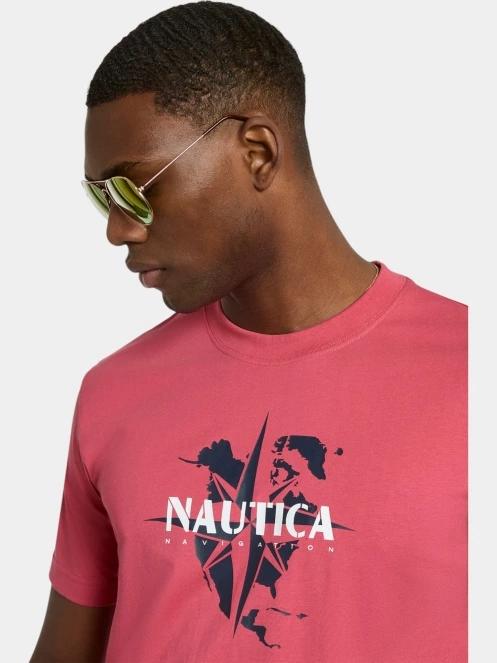Nautica Tomi T-Shirt férfi rövid ujjú póló rózsaszín színben 5