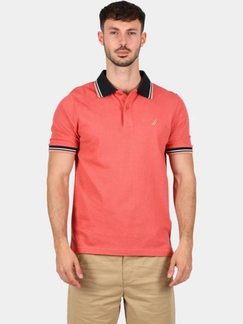 Nautica Bayer Polo Shirt férfi galléros póló piros színben 2