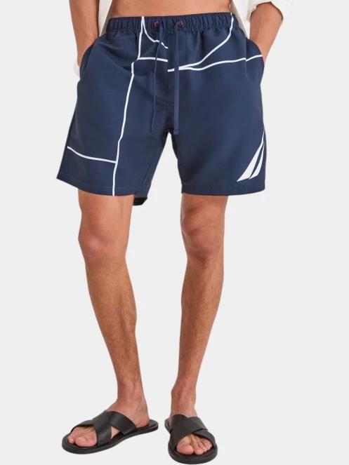 Nautica Almar Swim Short férfi fürdőnadrág sötétkék színben 2
