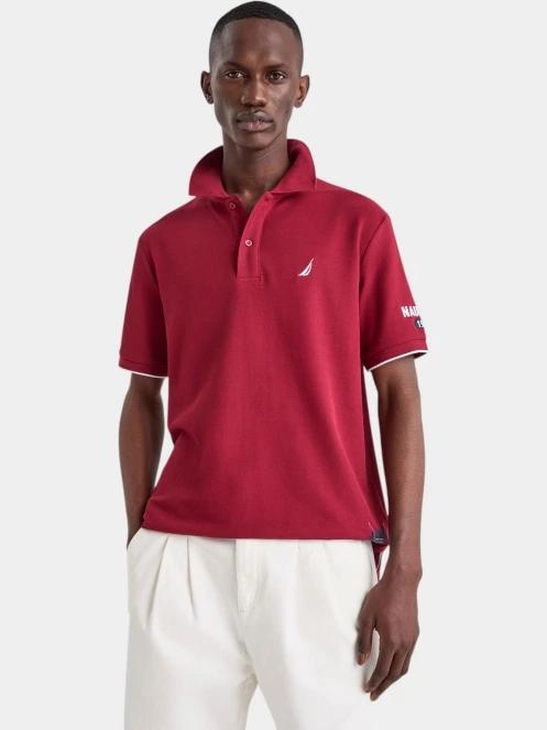 Nautica Azura Polo Shirt férfi galléros póló piros színben 2