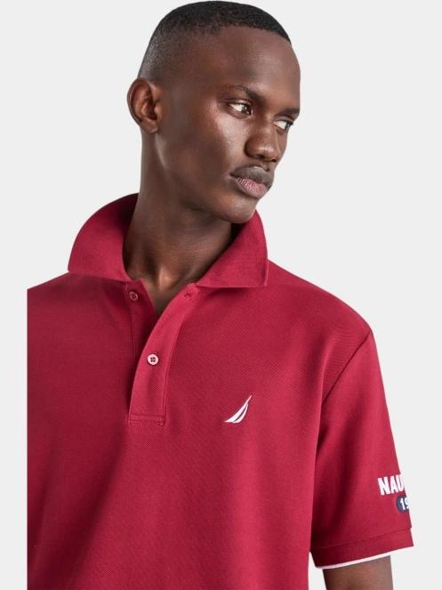 Nautica Azura Polo Shirt férfi galléros póló piros színben 5