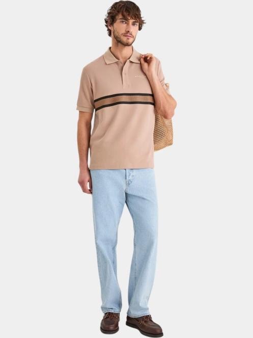 Nautica Espuma Polo Shirt férfi galléros póló barna színben 4