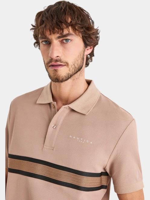 Nautica Espuma Polo Shirt férfi galléros póló barna színben 5