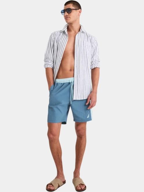 Nautica Derwent 7” Swim Short férfi fürdőnadrág kék színben 4