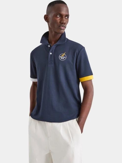 Nautica Godavari Polo Shirt férfi galléros póló sötétkék színben 2