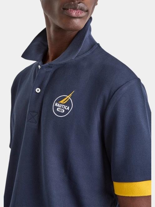 Nautica Godavari Polo Shirt férfi galléros póló sötétkék színben 5