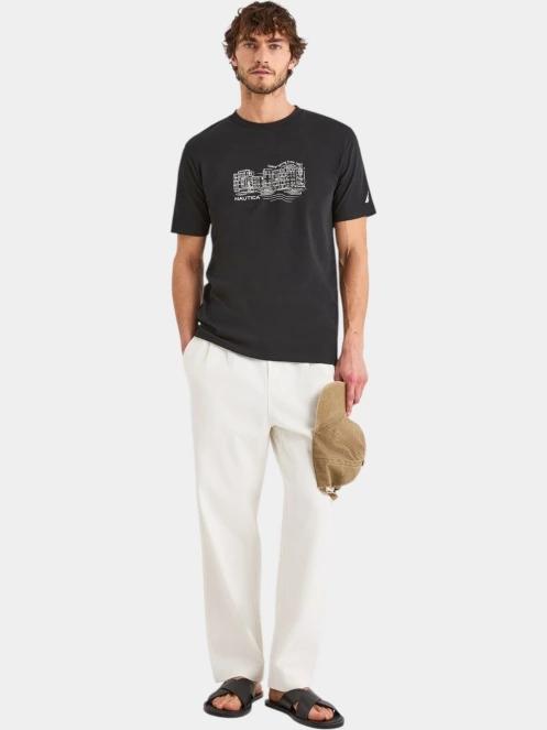 Nautica Sassandra T-Shirt férfi rövid ujjú póló fekete színben 4