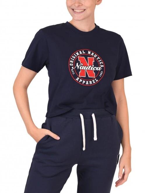 Nautica Beau Crop T-Shirt női rövid ujjú póló sötétkék színben 2