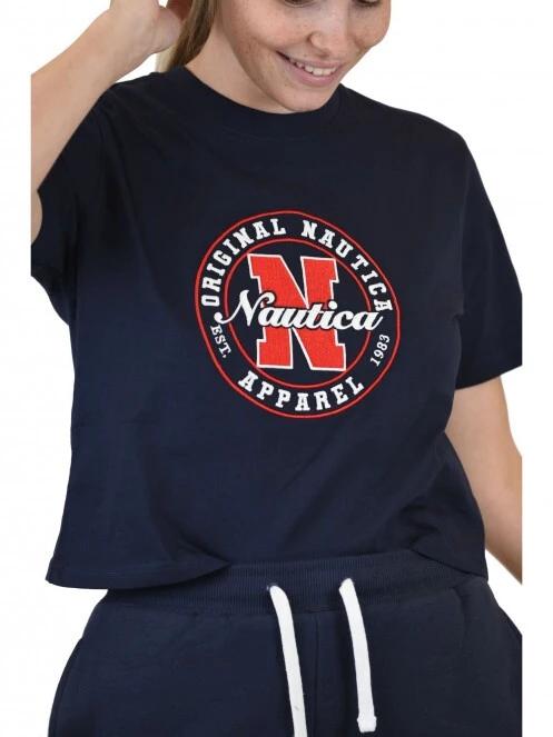 Nautica Beau Crop T-Shirt női rövid ujjú póló sötétkék színben 6