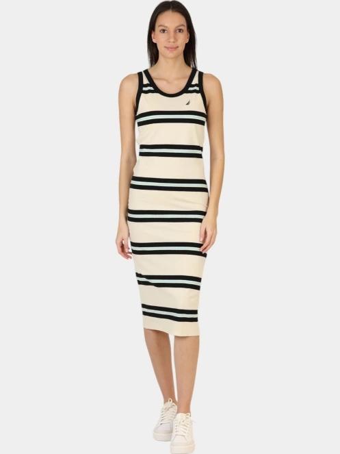 Nautica Muscari Dress női midi ruha homok színben 2