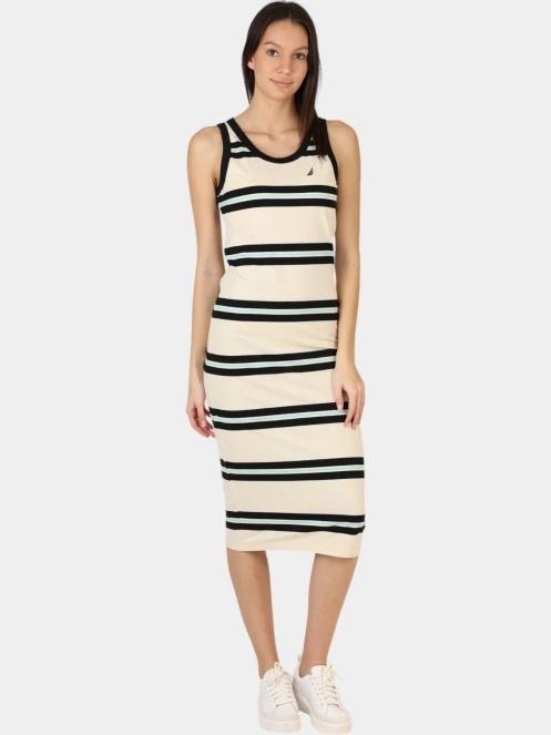 Nautica Muscari Dress női midi ruha homok színben 5