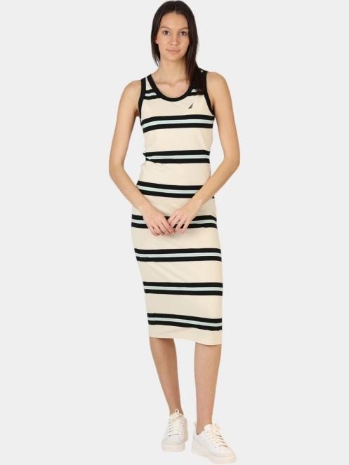 Nautica Muscari Dress női midi ruha homok színben 6