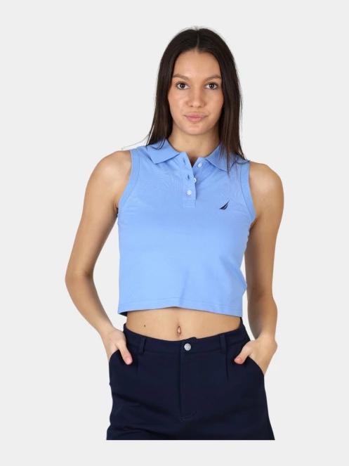 Nautica Danna Polo Shirt női ujjatlan póló világoskék színben 2