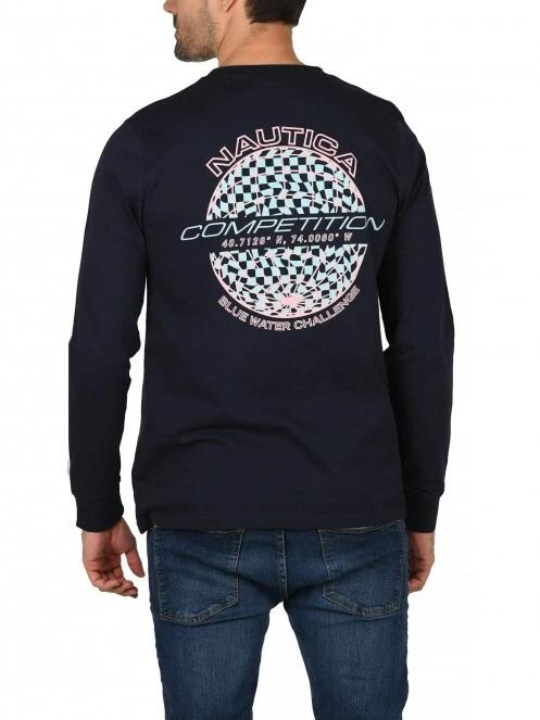 Nautica Laconia LS T-Shirt férfi hosszú ujjú póló sötétkék színben 4