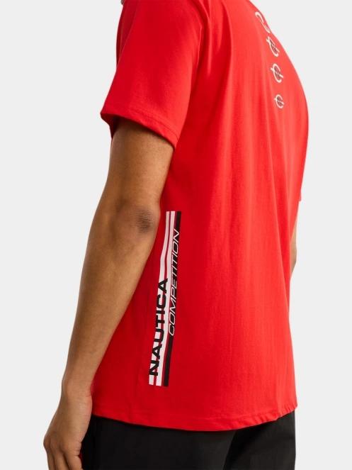 Nautica Cork T-Shirt férfi rövid ujjú póló piros színben 7