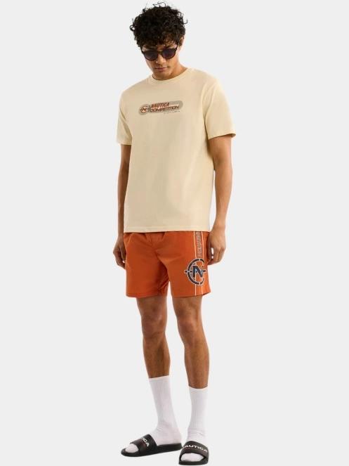 Nautica Adamstown T-Shirt férfi rövid ujjú póló homok színben 4