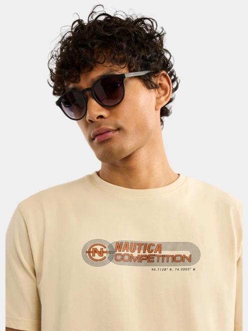 Nautica Adamstown T-Shirt férfi rövid ujjú póló homok színben 5