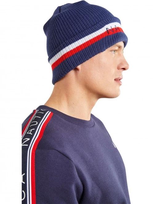 Nautica Zeus Beanie férfi kötött sapka sötétkék színben 4