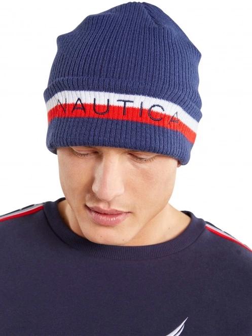 Nautica Zeus Beanie férfi kötött sapka sötétkék színben 5
