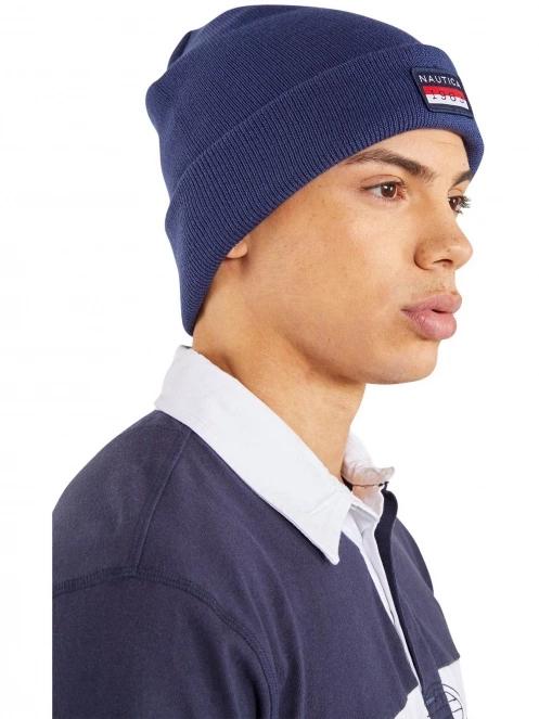 Nautica Artemis Beanie férfi kötött sapka sötétkék színben 4