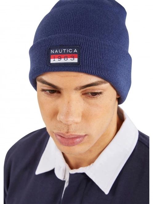 Nautica Artemis Beanie férfi kötött sapka sötétkék színben 5