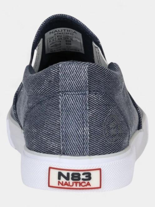 Nautica AKAN TWILL DEEP férfi slip-on cipő kék színben 4
