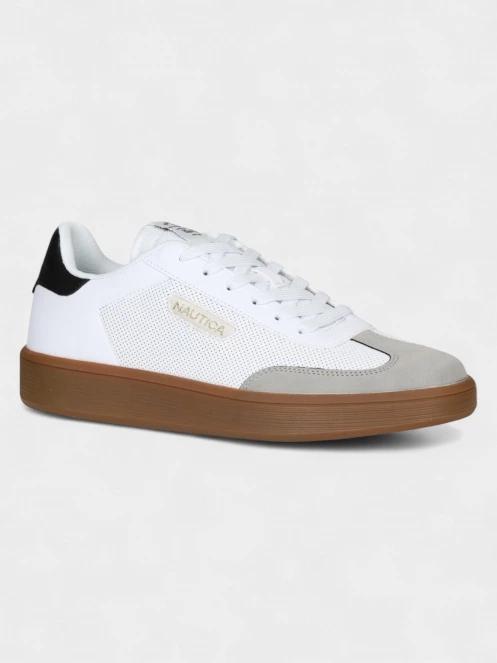Nautica ACE LTH-SD WHITE-BLACK férfi sneaker homok színben 2