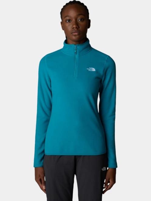 The North Face W 100 Glacier 1/4 Zip női polár pulóver zöld színben 2