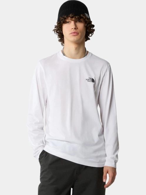 The North Face M L/S Simple Dome Tee férfi hosszú ujjú póló fehér színben 2