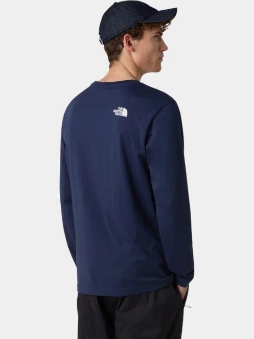 The North Face M L/S Simple Dome Tee férfi hosszú ujjú póló sötétkék színben 3
