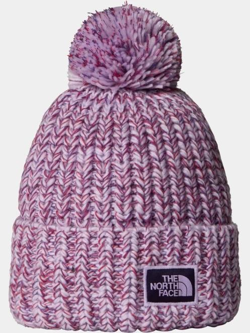 The North Face Cozy Chunky Cabin Beanie bojtos sapka lila színben 2
