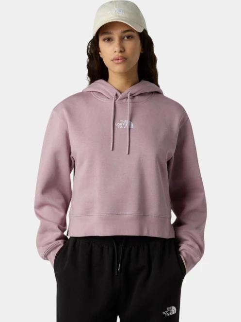 The North Face W Essential Crop Hoodie női kapucnis pulóver lila színben 2