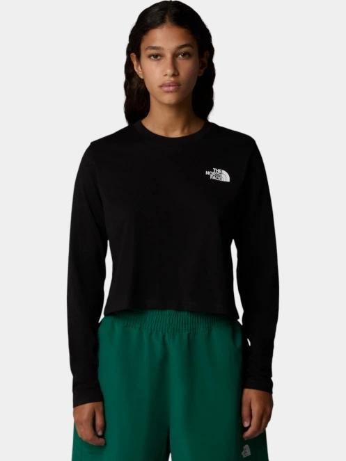 The North Face W L/S Simple Dome Crop Tee női hosszú ujjú póló fekete színben 2