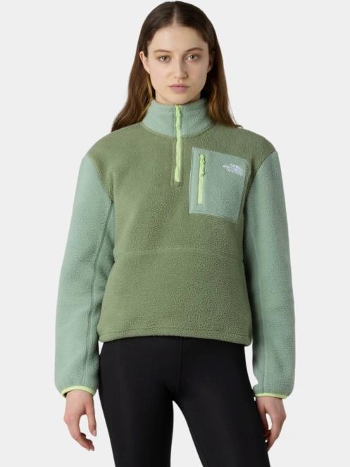 The North Face W Yumiori 1/4 Zip női polár pulóver zöld színben 2