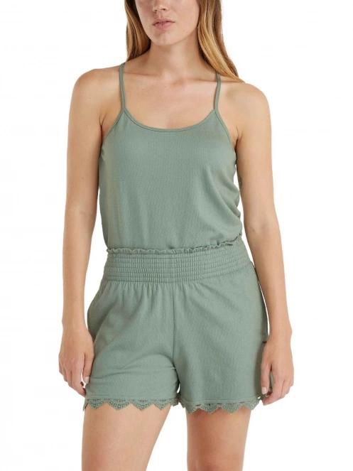 O'Neill Essentials Ava Smocked Shorts női rövidnadrág zöld színben 2