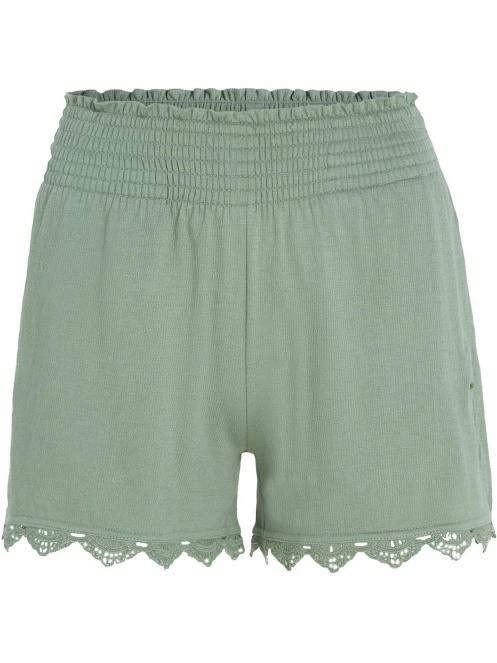 O'Neill Essentials Ava Smocked Shorts női rövidnadrág zöld színben 6