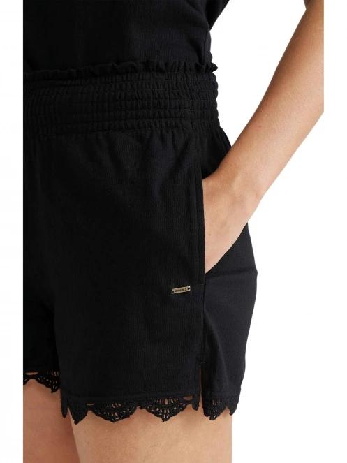 O'Neill Essentials Ava Smocked Shorts női rövidnadrág fekete színben 5