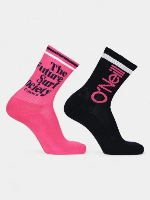 O'Neill O'Neill Unisex Sport Socks Logo 2-Pack női zokni magenta színben 2