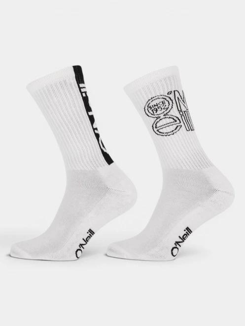O'Neill O'Neill Unisex Sport Socks Outline Logo 2-Pack zokni fehér színben 2