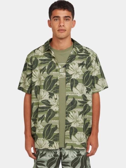 O'Neill O'Neill Print Shirt férfi rövid ujjú ing zöld színben 2