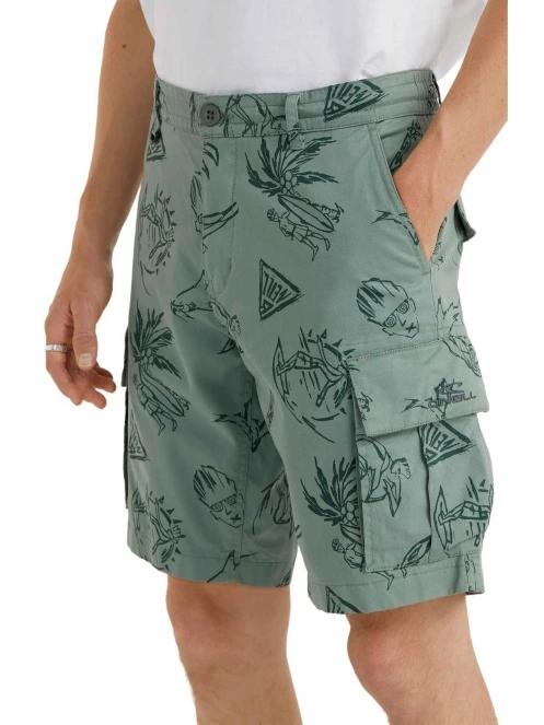 O'Neill Essentials Cargo Shorts férfi oldalzsebes rövidnadrág zöld színben 5