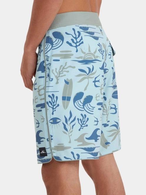 O'Neill Hyperfreak Mysto Scallop 19'' Boardshorts férfi boardshort világoskék színben 7