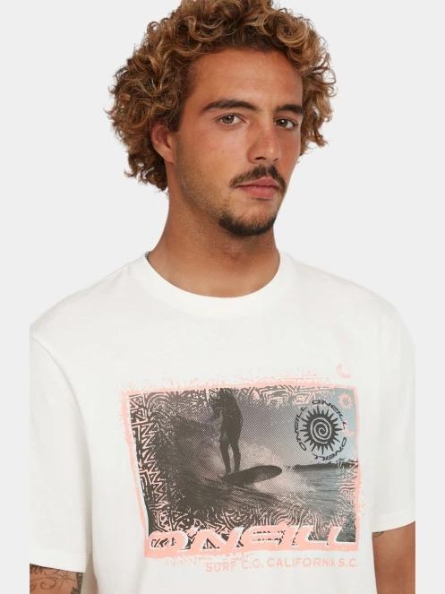 O'Neill O'Neill Photo Print T-Shirt férfi rövid ujjú póló fehér színben 5